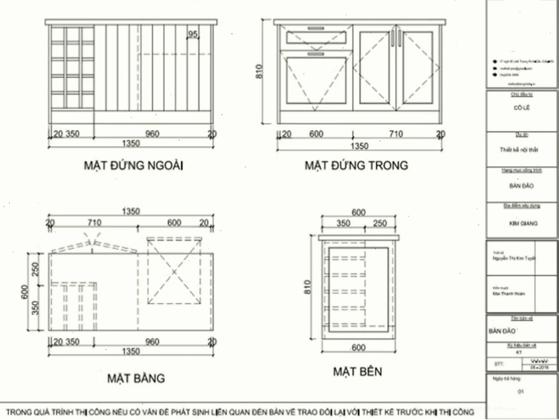 Bàn đảo bếp thiết kế thông minh giúp tối ưu diện tích