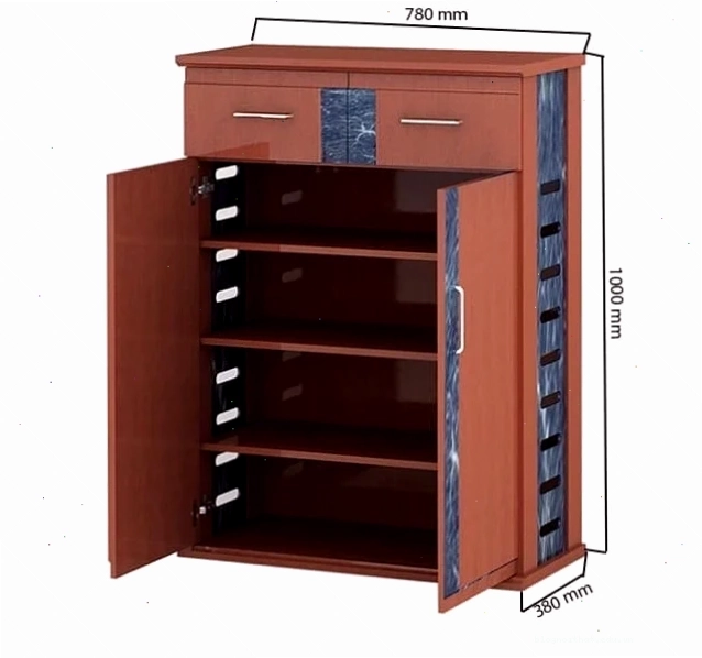 Bản vẽ kích thước tủ giày tiêu chuẩn