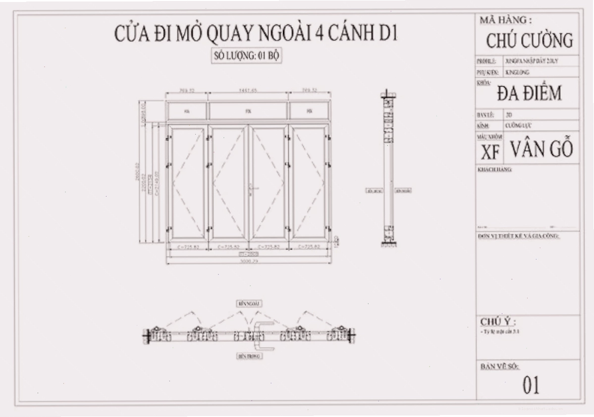 Bản vẽ kỹ thuật cần bao gồm đầy đủ thông tin chi tiết.