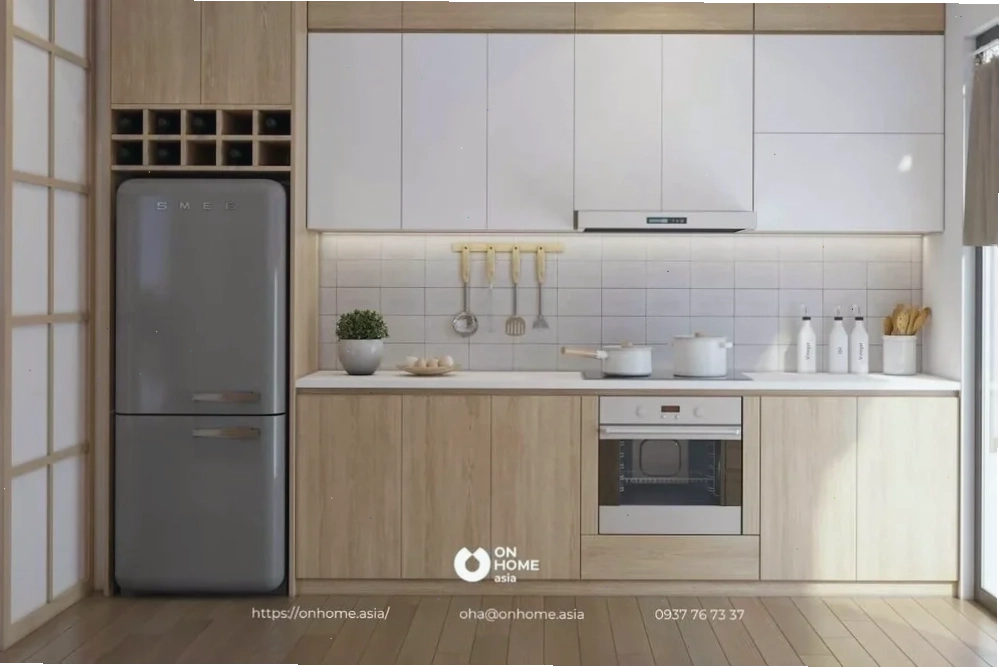 Bản vẽ phối cảnh 3D nội thất phòng bếp
