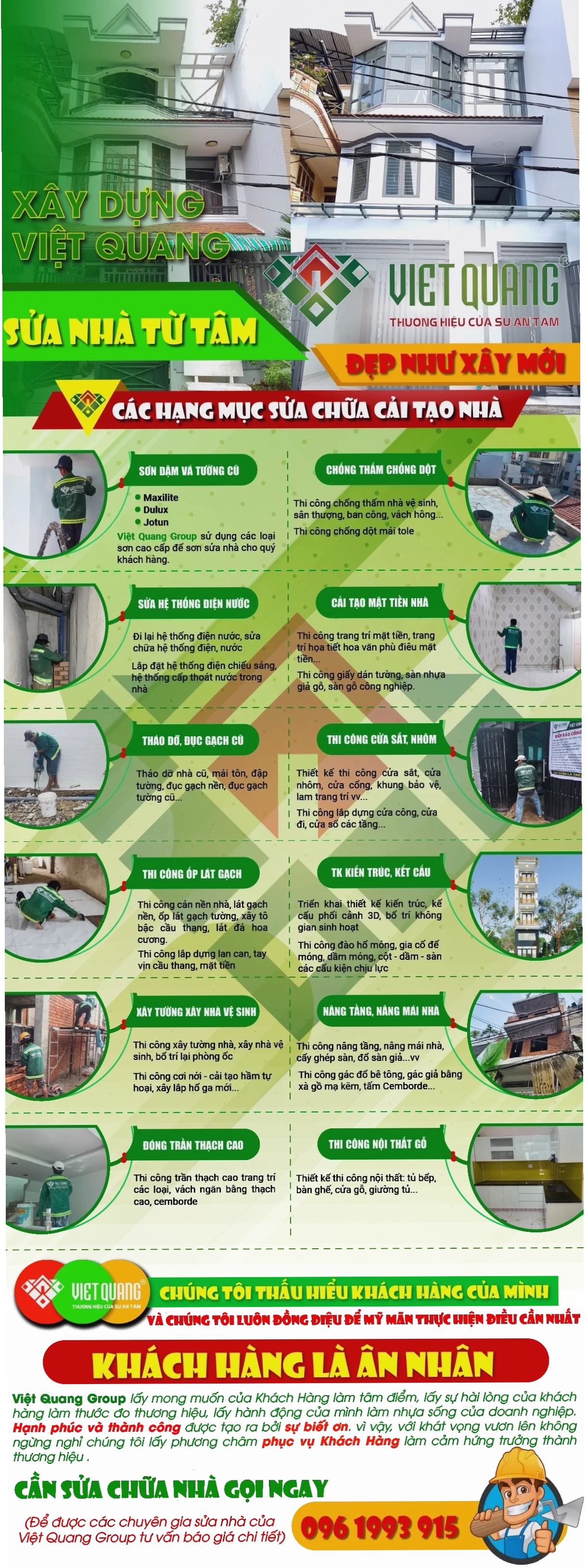 Các hạng mục sửa nhà trọn gói TP.HCM