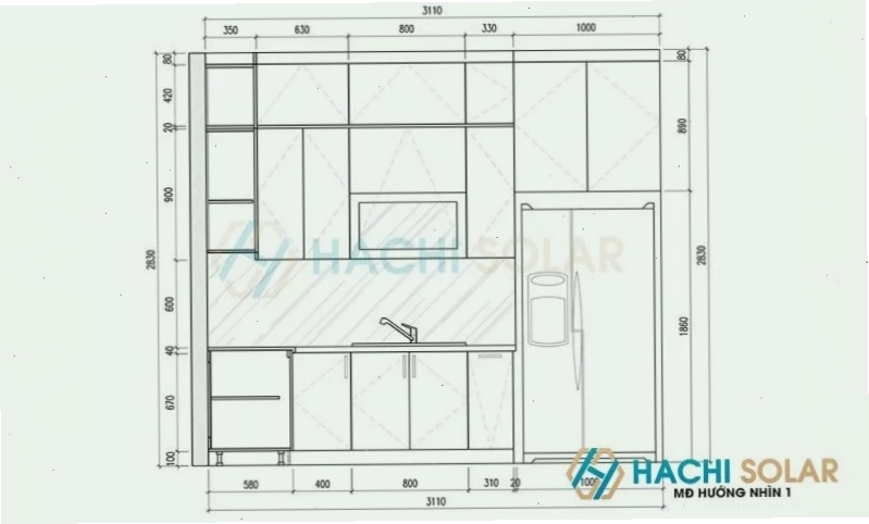 Cách đọc bản vẽ tủ bếp hiện đại chi tiết