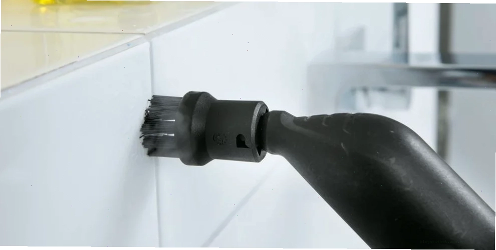 Cleaning joints with a Kärcher steam cleaner