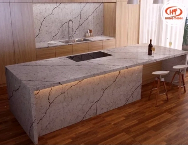 Cơ năng lý tính của đá Vicostone khiến nó trở thành lựa chọn hoàn hảo để ốp bếp