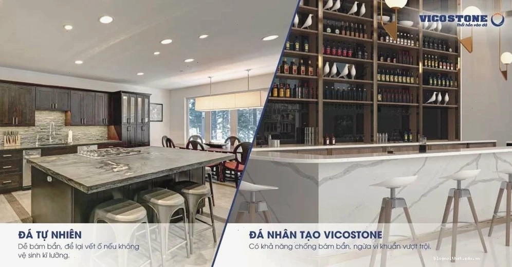 Đá nhân tạo Vicostone chống bám bẩn hiệu quả khi đổ cà phê lên bề mặt