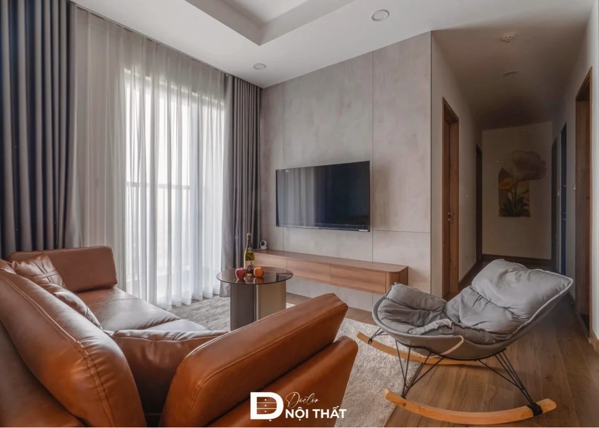 Dự án thi công nội thất phòng khách chung cư đơn giản