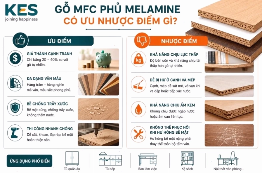 Gỗ MFC chống ẩm với ưu điểm vượt trội về chi phí và độ bền