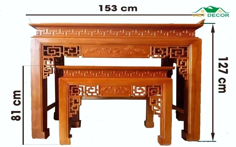 Kích thước bàn thờ đứng chuẩn phong thủy với các số đo Lỗ Ban