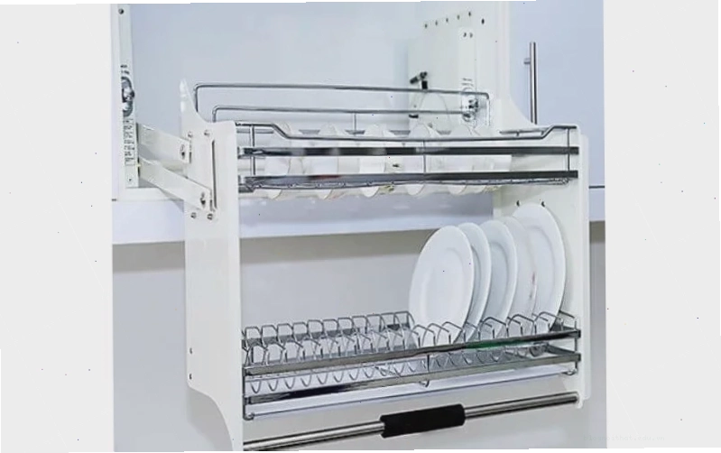 Mẫu giá úp bát đĩa nâng hạ với kích thước tiêu chuẩn