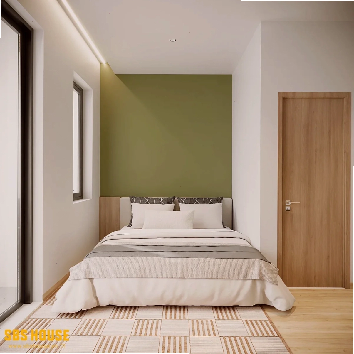 màu sơn phòng ngủ xanh lá hợp người mệnh Thủy