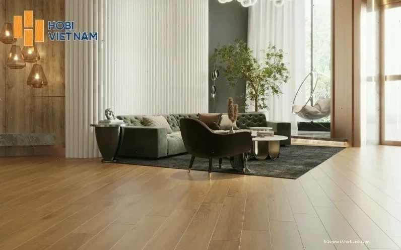 Màu thi công sàn đẹp kết hợp với màu tường và màu đồ nội thất