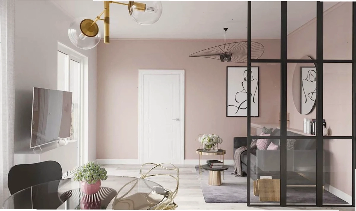 Mẫu thiết kế chung cư với sơn tường màu hồng pastel khá được ưa chuộng hiện nay