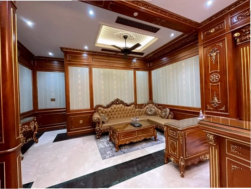 Phòng khách gỗ gõ đỏ