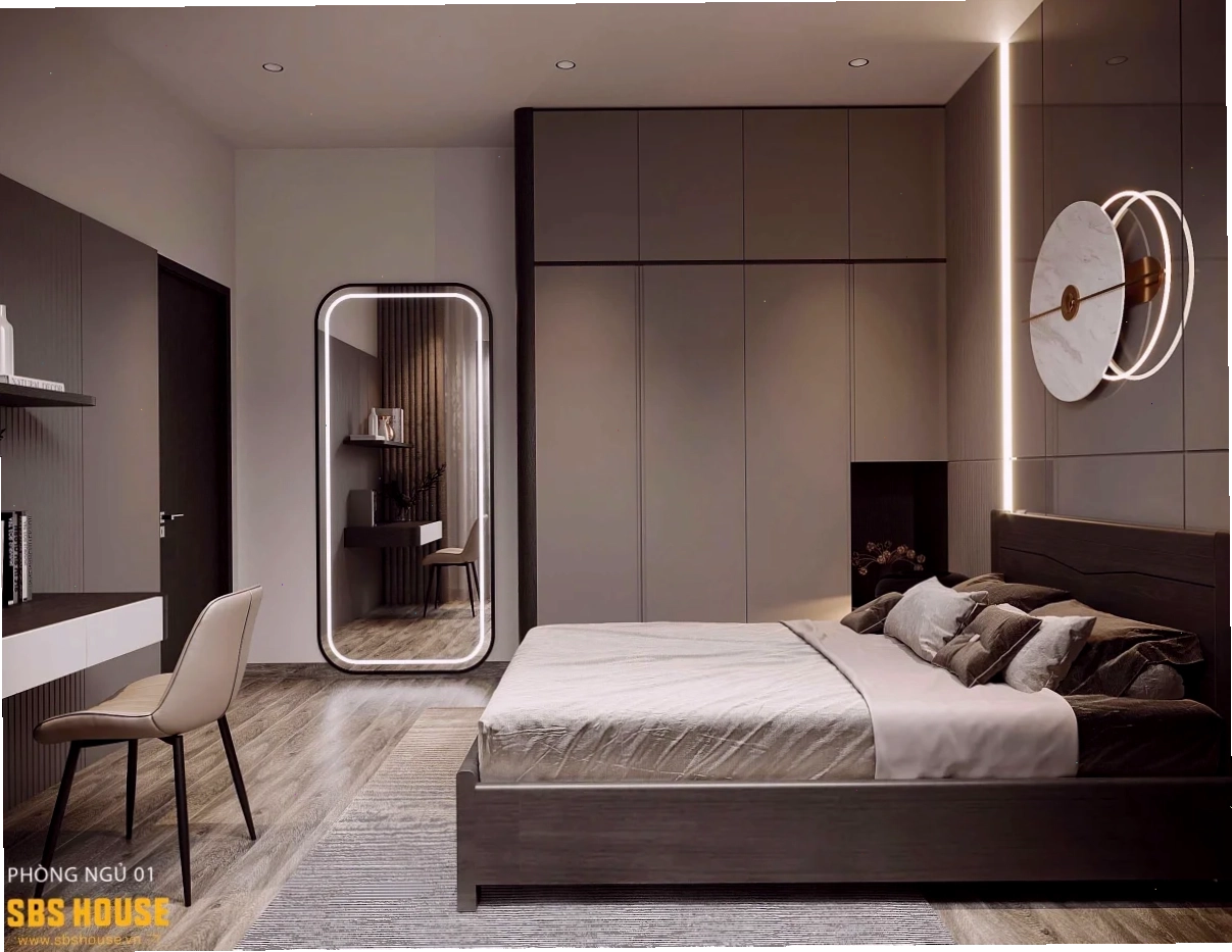 Phòng ngủ đẹp với diện tích 14m2 tiện nghi và thoáng đãng