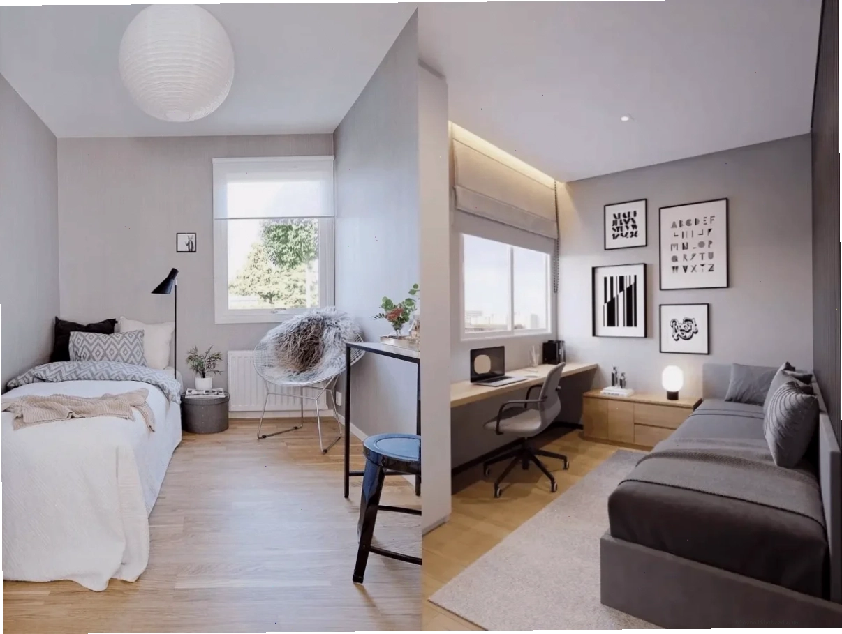 Phòng ngủ nhỏ 4m2 sáng màu kết hợp cửa sổ tận dụng tối đa nguồn ánh sáng tự nhiên