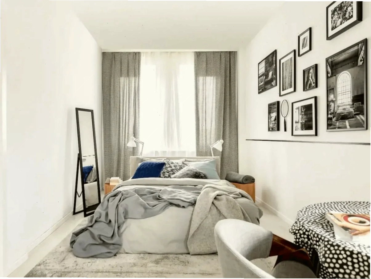 Phòng ngủ nhỏ 6m2 tone màu trắng mang lại cảm giác rộng rãi