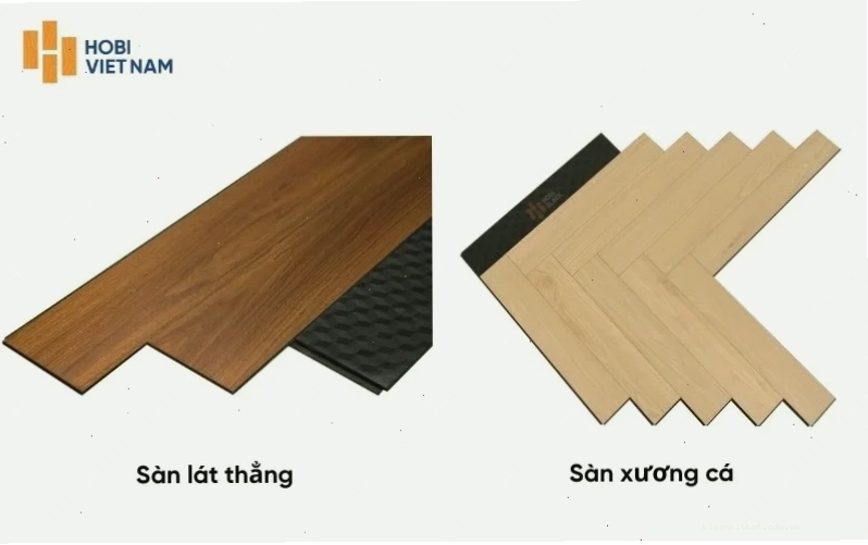 Sàn gỗ công nghiệp có hai loại phổ biến là dáng thẳng và xương cá