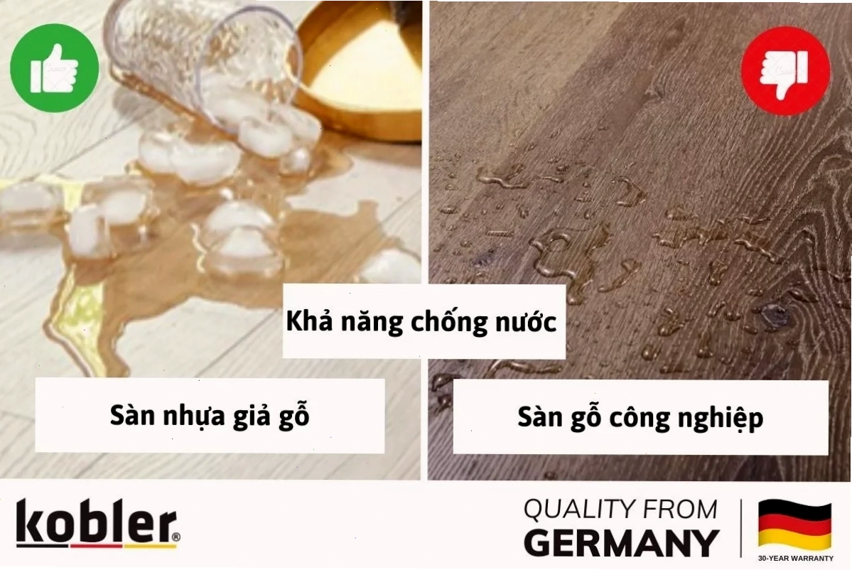 Sàn nhựa chống chịu nước tốt