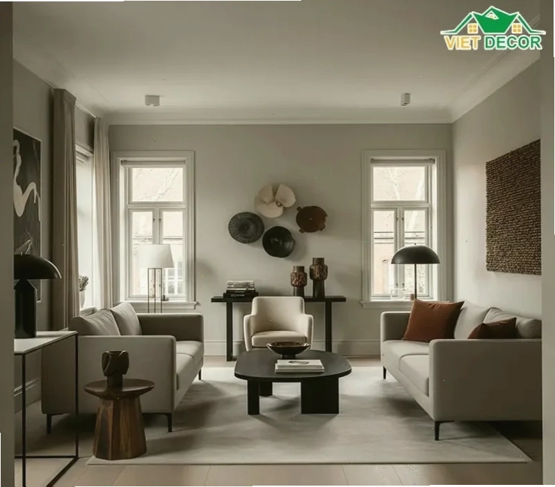 Sử dụng các màu trung tính làm nền cho nội thất