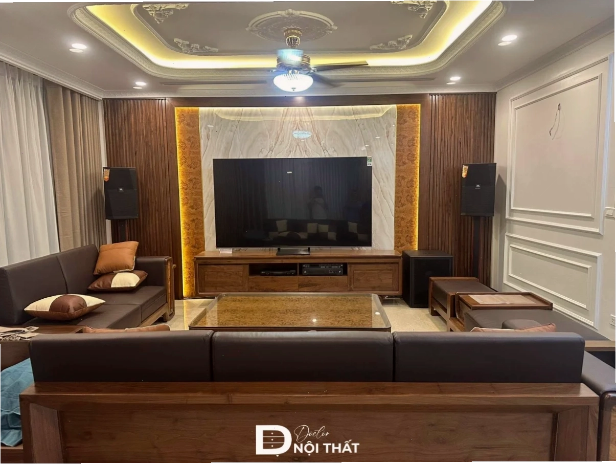 Thi công nội thất phòng khách nhanh chóng, đúng tiến độ