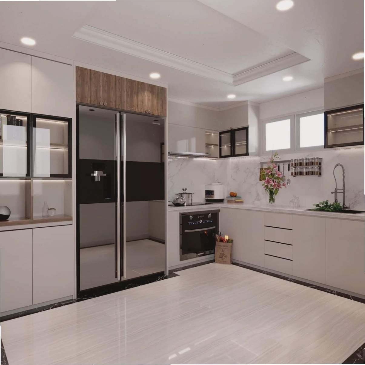 Thiết kế bếp chữ U tối ưu hóa diện tích theo quy chuẩn nhà bếp