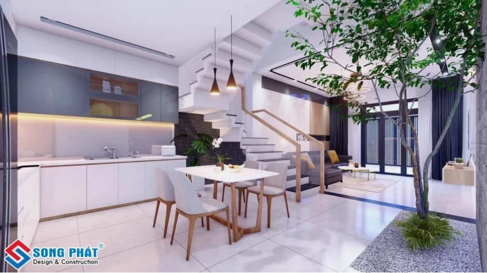 Thiết kế giếng trời cho nhà ống để lấy sáng và thông gió