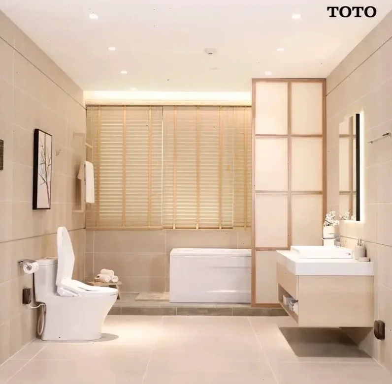 Thiết kế nhà vệ sinh đơn giản theo phong cách Nhật Bản