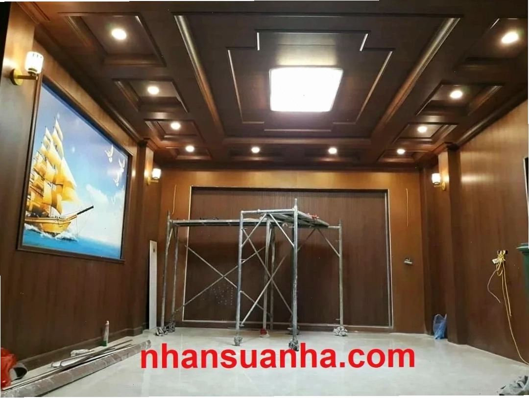 Trần nhựa giả gỗ nano pvc và ốp tường nhựa nano pvc sang trọng
