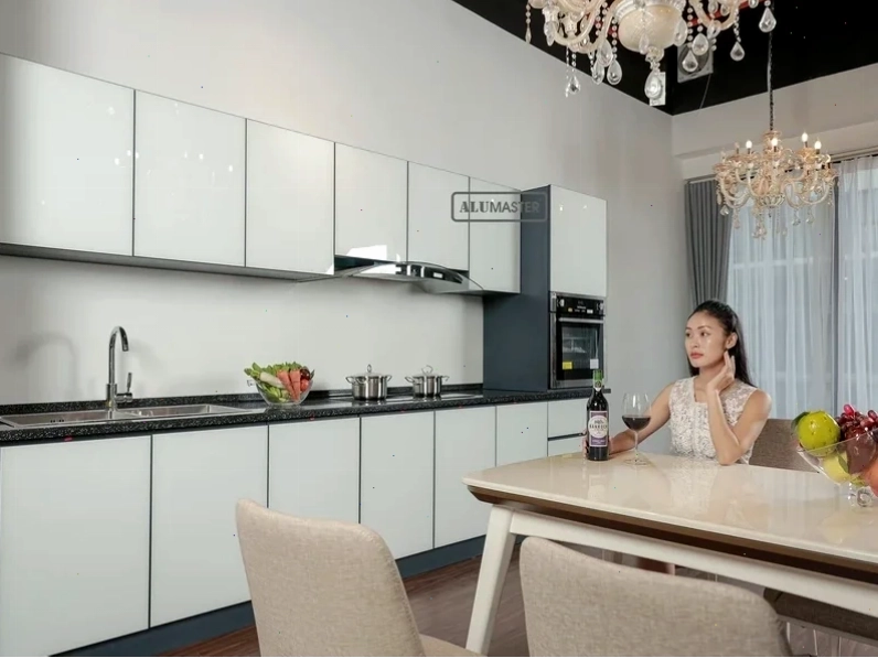 Tủ bếp cao cấp Alumaster cho không gian bếp hiện đại