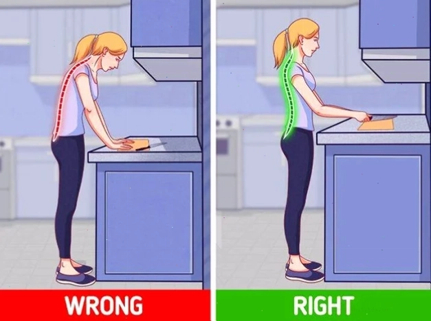 Tủ bếp quá thấp khiến người sử dụng phải khom lưng khi thao tác