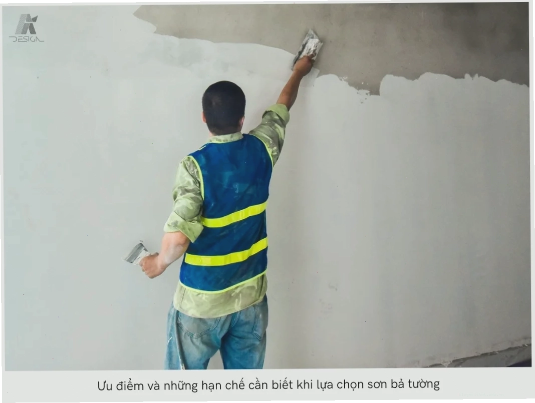 Ưu điểm và những hạn chế cần biết khi lựa chọn sơn bả tường