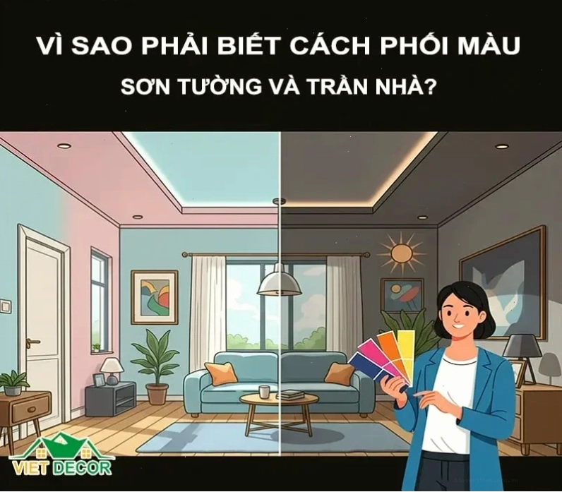 Vì sao phải biết cách phối màu sơn tường và trần nhà