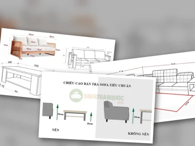 Kích Thước Sofa Bàn Trà Chuẩn & Tối Ưu Không Gian